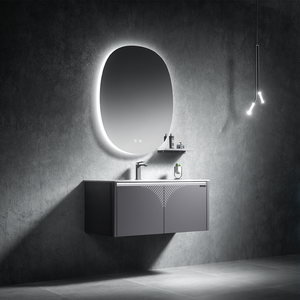Miroir <span class=keywords><strong>de</strong></span> salle <span class=keywords><strong>de</strong></span> bain ovale à LED sans cadre, rétroéclairé, anti-buée, tactile intelligent, éclairé, résistant à l'humidité pour la maison et l'hôtel - Product Image 3