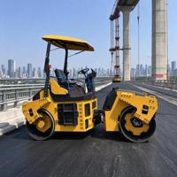 Rouleau compresseur vibrant à double tambour de 5 tonnes, compresseur tandem diesel de 37 kW 50 CV, rouleau compresseur d'asphalte autoporté pour chantier d'usine