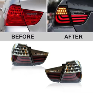 Nouveaux feux arrière GTS OLED à effet écailles de dragon pour Série 3 E90 LCI berline 2009-2012 Noir fumé 12V Assemblage de signal séquentiel - Product Image 3