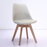 Chaise de salle à manger moderne bon marché en gros Restaurant nordique pieds en bois Tulip rembourré café chaise de salle à manger
