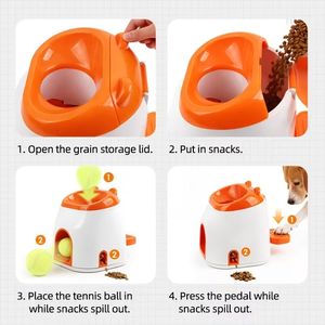 Lanceur de balles et distributeur de friandises 2-en-1 – Jouet d'entraînement interactif pour chien en plastique, facile à utiliser - Product Image 3