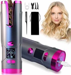 <b>USB</b> Rechargeable LCD Display Cordless Hair Curling Iron Automatic Wireless Rotating Deep Waver Fast <b>Heating</b> for Home Hotel Use - Product Image 1