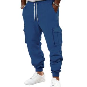 Pantalon cargo multi-poches pour homme personnalisé, pantalon en toile élastique uni, style décontracté, taille mi-haute - Product Image 5