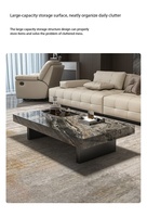 Table basse en dalle de pierre minimaliste, luxe léger, moderne, rectangulaire, grande taille, pour le salon