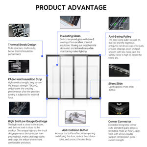 Vente d'usine EMD - Porte coulissante en aluminium insonorisée et étanche au design moderne pour une utilisation intérieure ou extérieure - Product Image 4