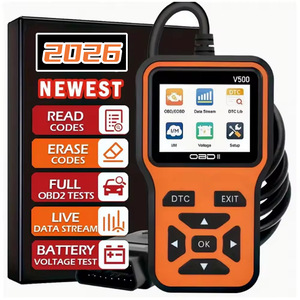 Lecteur de codes OBD2 V500, outil de diagnostic automobile, orange, lecture complète du système, flux de données en temps réel, test de batterie - Product Image 1