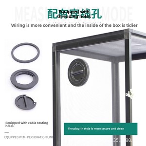 Terrarium rectangulaire <span class=keywords><strong>PAYI</strong></span> de troisième génération pour animaux d'élevage, boîte en maille, cage en alliage d'aluminium pour caméléon, gecko cranté, têtard, lézard - Product Image 3