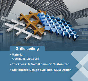 Bâtiment de <span class=keywords><strong>stade</strong></span> intérieur Plafond décoratif en aluminium à grille à cellules ouvertes Plafond métallique suspendu - Product Image 3