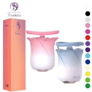 Vibratore a forma di rosa con funzione di leccata e succhiamento, 6 frequenze di vibrazione, 10 modalità di stimolazione per capezzoli e vagina, sex toy. - Product Image 1