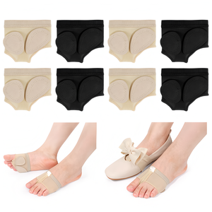 Chaussons <span class=keywords><strong>de</strong></span> ballet souples professionnels pour femmes, design à bout ouvert, demi-semelle avec coussinet <span class=keywords><strong>de</strong></span> protection et tige en tissu <span class=keywords><strong>de</strong></span> coton - Product Image 5