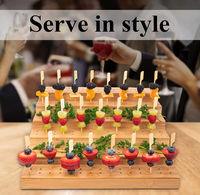 Fournisseur chinois de matériel de traiteur pour événements, support de brochettes en bambou détachable à six niveaux, présentoir alimentaire pour hôtel, complexe hôtelier W180