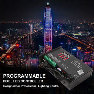 Contrôleur de projet pour bande LED <span class=keywords><strong>RGB</strong></span> à tension constante, décodeur de signal TTL 1024IC SPI 8 ports H8-AC, programmable - Product Image 2