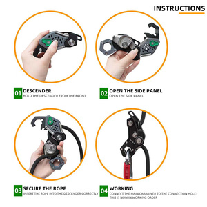 Thiết bị descender kiểm soát tốc độ chuyên nghiệp cho các hoạt động cứu hộ và truy cập dây - Product Image 5