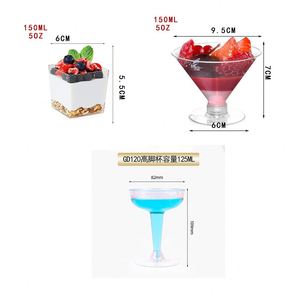 Vasos de Plástico Desechables de Pared Simple y Ecológicos de 2oz, 3oz, 4oz y 5oz para Yogur, Pudín, Pastel, Tiramisú y Mousse - Product Image 4