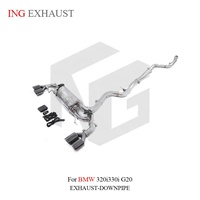 Système d'échappement ING haute performance en acier inoxydable avec soupapes pour BMW 320i/330i G20, silencieux arrière avec télécommande et embouts quadruples