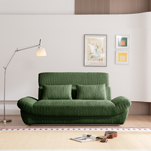 Sofá de Dos Plazas Compacto, Tapizado en Tela Cuadrada, Moderno, con Relleno de Espuma, Respaldo Acolchado, Asiento Profundo, para Salón, Villa o Apartamento - Product Image 1