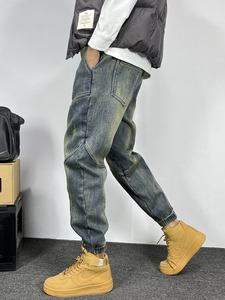 Jeans da Uomo Laburnum Dye con Pigmento Catena Dorata, Pantaloni in Denim Slim Fit Effetto Velenoso, Vendita all'Ingrosso - Product Image 2