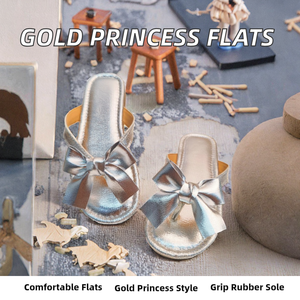 Zapatos de Verano para Niñas, Sandalias Planas Doradas de Princesa con Forro de PU y Plantilla de Goma para Bebés - Product Image 2