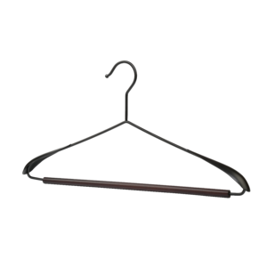 Di alta qualità LEEKING all'ingrosso camicia grucce larga spalla di legno in metallo combinato con asta rotonda lucida per balcone o guardaroba - Product Image 1