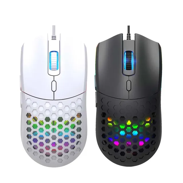 Cooling Mouse 6400DPI 3D Optical Sensor Gaming Mouse with Rainbow & Colorful Backlight USB Wired Rechargeable for PC/Laptop