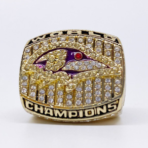 Anillo de Campeonato de los Baltimore Ravens, Chapado en Oro, Aleación, Joyería para Hombre, Diseño Grabado de Campeones - Product Image 1