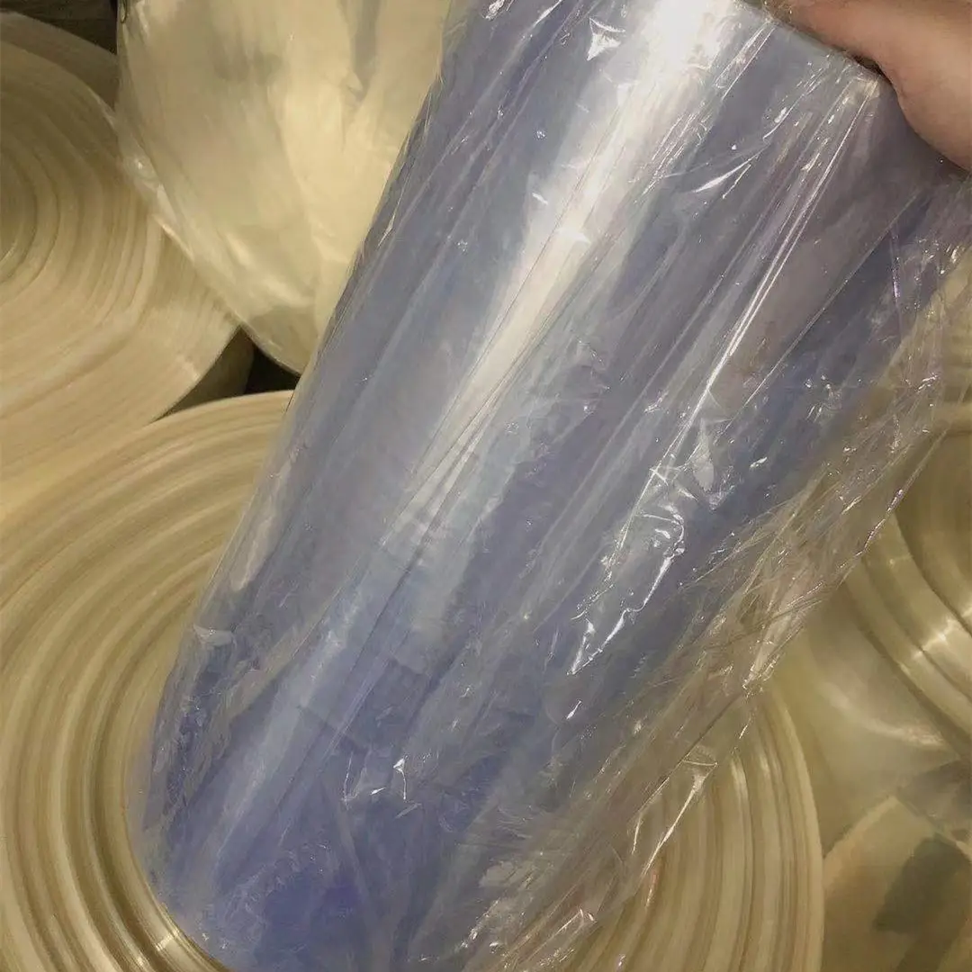 Custom PVC shrink film blue Transparent or clear center fold film for automatic packaging machine