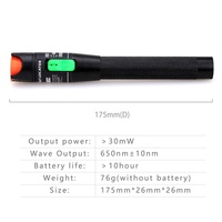 Localisateur visuel de défaut 30mW 30km Testeur de câble à fibre optique Stylo optique FTTH SC/FC/ST Outil de test de compteur de puissance laser réglable VFL