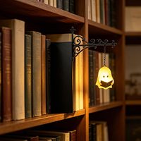 Lampe de lecture TSINYE en forme de lampe de rue, lumière LED blanc chaud, support en fer forgé, à clipser, pour décoration de bibliothèque à la maison, style Dark Academia