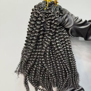<span class=keywords><strong>Cheveux</strong></span> humains bouclés pour femmes noires, style bob court, avec tresses en crochet à boucles italiennes et tresses en boîte à boucles lâches à la française - Product Image 3