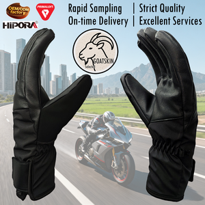 Всепогодные мотоциклетные перчатки из козьей кожи с полным покрытием пальцев, водонепроницаемые, с защитой от УФ-излучения, утеплителем Primaloft для активного отдыха и катания на лыжах - Product Image 3