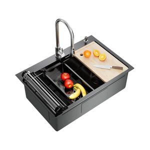 Homedec moderno 33x22 lavello da <span class=keywords><strong>cucina</strong></span> a goccia Nano spazzolato in acciaio inossidabile lavello a scomparsa <span class=keywords><strong>scarico</strong></span> rapido Anti-intasamento di <span class=keywords><strong>scarico</strong></span> - Product Image 1
