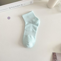 Chaussettes de sport courtes en coton de couleur unie pour femmes, pour tous les jours, pour l'été