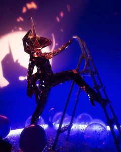 Luminous Mirrorsuit Party Performance Dj <span class=keywords><strong>Ropa</strong></span> Diseño de espejo Máscara de unicornio reflectante Casco Vestido de espejo Traje de baile GoGo - Product Image 4