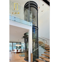 Ascenseur Électrique Personnalisable pour Cabine, Capsule Circulaire, Petit Ascenseur Personnel pour Appartement, Villa, Hôtel, en Acier Inoxydable, AC, Style Chinois
