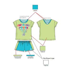 Haut tendance pour grandes filles avec ensemble court conçu pour les enfants actifs offrant confort et style parfait pour un usage quotidien et les jeux - Product Image 2