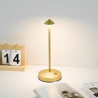 BAHE lampu meja Led tanpa kabel, lampu Nordic DC HFBH 65 kamar tidur dapat diisi ulang logam kecil HFBH Modern
