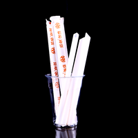 Paille droite PLA biodégradable en plastique avec emballage individuel