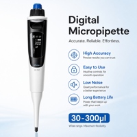 Micropipette numérique haute précision 30/300 µl, recharge USB, batterie au lithium, écran OLED, pipette électronique de laboratoire ergonomique