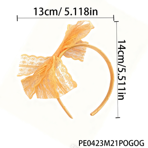 PESENAR 80s Vintage Orange Lace Bow Diadema-Retro Declaración Accesorio para el cabello para fiestas temáticas de los años <span class=keywords><strong>80</strong></span> y <span class=keywords><strong>moda</strong></span> nostálgica - Product Image 4