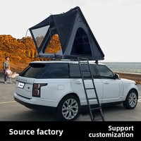 Carpa de Techo Rígida de Aluminio Tipo Concha para 3-4 Personas, Impermeable, de Montaje Rápido con Escalera para SUV 4x4 Todoterreno