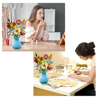 Usine En Gros DIY Fête Des Mères Décoration Roses Artificielles Fleurs Cadeau Briques Bouquet De Fleurs Ensemble De Construction