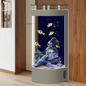 Modernes Halbkreisförmiges Aquarium mit Seitenfilter - Einfach zu Reinigen, Perfekt für Zuhause und Büro - Product Image 3