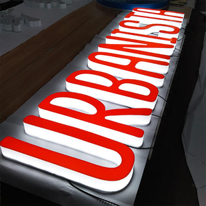Custom 3D LED Fulllit <b>Illuminated</b> Letters Wall Mount Blue Painted Static Text Advertising Building Sign IP65 Waterproof - Product Image 2