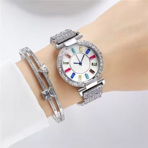 Ladies <strong>Watches</strong> Quartz Movement Crystal Diamond Classic Fashion Romantic Jewelry Cuff Bracelet <strong>Watches</strong> <strong>Set</strong> - Product Image 1