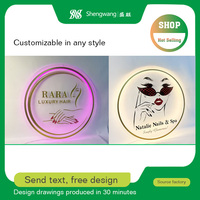 Enseigne en acrylique personnalisée, enseigne ronde rétroéclairée avec logo commercial, logo de salon, logo rond, enseigne d'entreprise 3D