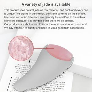 Mushang Gesichts massage werkzeug Benutzer definiertes Logo Metall Guasha Rosenquarz 2-in-1 Jade Roller <span class=keywords><strong>Gua</strong></span> <span class=keywords><strong>Sha</strong></span> Griff fördert die Durchblutung - Product Image 6