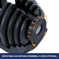 YSTPCOLOR YSD-004 Haltère réglable 40 kg (90 lb) - Convient à de multiples scénarios, multifonctionnel, durable, poignée antidérapante, unisexe