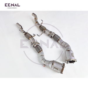 Downpipe e Tubo Anteriore in Acciaio Inox per <span class=keywords><strong>Porsche</strong></span> <span class=keywords><strong>Cayenne</strong></span> 957 3.6L 4.8L 4.8T (2006-2010), Spessore 1.5mm - Product Image 3