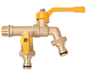 <span class=keywords><strong>Robinet</strong></span> de jardin <span class=keywords><strong>extérieur</strong></span> en laiton 1 entrée 2 sorties <span class=keywords><strong>robinet</strong></span> antigel de couleur laiton naturel avec connecteur de <span class=keywords><strong>tuyau</strong></span> - Product Image 3
