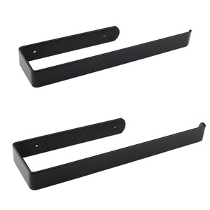 Porte-rouleau de papier toilette sans perçage, design minimaliste en acier inoxydable, or et noir, support mural pour salle de bain - Product Image 2